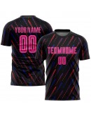 Best Pro Custom Black Pink-Orange Sublimation Soccer Uniform Jersey