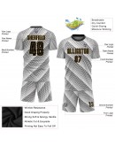 Best Pro Custom White Black-Old Gold Sublimation Soccer Uniform Jersey