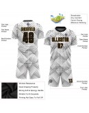 Best Pro Custom White Black-Old Gold Sublimation Soccer Uniform Jersey