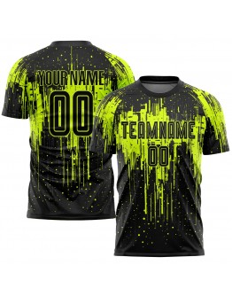 Best Pro Custom Neon Green Black Sublimation Soccer Uniform Jersey
