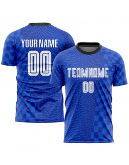 Best Pro Custom Royal White-Black Sublimation Soccer Uniform Jersey