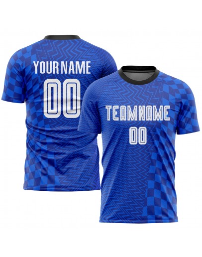 Best Pro Custom Royal White-Black Sublimation Soccer Uniform Jersey