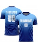 Best Pro Custom Light Blue White-Royal Sublimation Fade Fashion Soccer Uniform Jersey