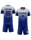 Best Pro Custom Gray Royal Sublimation Fade Fashion Soccer Uniform Jersey