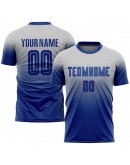 Best Pro Custom Gray Royal Sublimation Fade Fashion Soccer Uniform Jersey