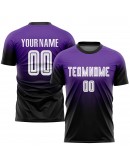 Best Pro Custom Purple White-Black Sublimation Fade Fashion Soccer Uniform Jersey
