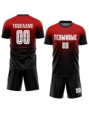 Best Pro Custom Red White-Black Sublimation Fade Fashion Soccer Uniform Jersey