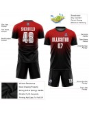 Best Pro Custom Red White-Black Sublimation Fade Fashion Soccer Uniform Jersey