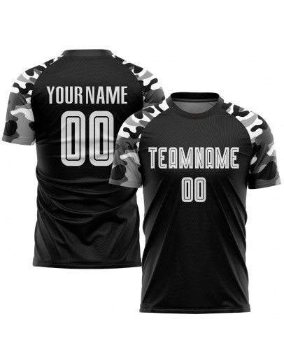 Best Pro Custom Black White-Camo Sublimation Soccer Uniform Jersey