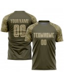 Best Pro Custom Olive Vegas Gold-Camo Sublimation Salute To Service Soccer Uniform Jersey