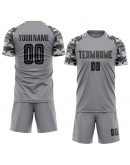 Best Pro Custom Gray Black-Camo Sublimation Soccer Uniform Jersey
