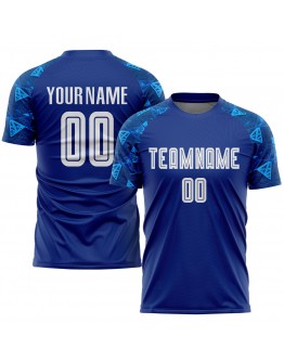 Best Pro Custom Royal White Sublimation Soccer Uniform Jersey