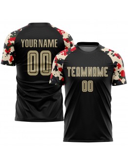 Best Pro Custom Black Vegas Gold-Camo Sublimation Soccer Uniform Jersey