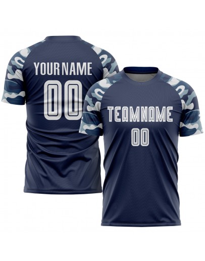 Best Pro Custom Navy White-Camo Sublimation Soccer Uniform Jersey