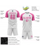 Best Pro Custom White Pink Sublimation Soccer Uniform Jersey