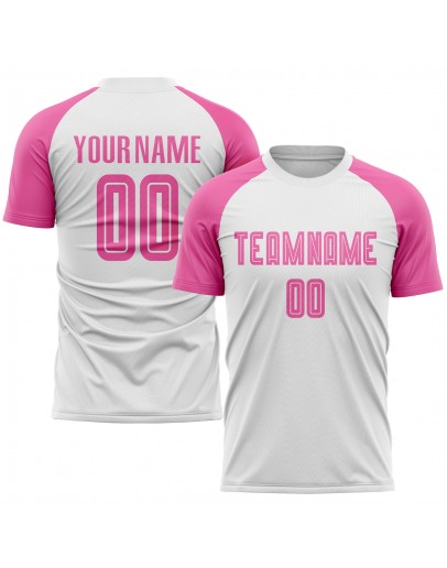 Best Pro Custom White Pink Sublimation Soccer Uniform Jersey