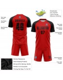 Best Pro Custom Red Black Sublimation Soccer Uniform Jersey