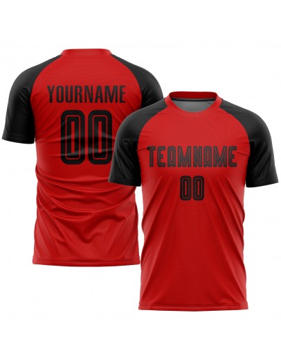 Best Pro Custom Red Black Sublimation Soccer Uniform Jersey