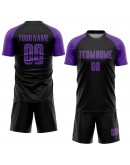 Best Pro Custom Black Purple Sublimation Soccer Uniform Jersey
