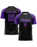 Best Pro Custom Black Purple Sublimation Soccer Uniform Jersey
