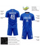 Best Pro Custom Royal White Sublimation Soccer Uniform Jersey Best Pro Custom Royal White Sublimation Soccer Uniform Jersey