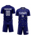 Best Pro Custom Navy White-Gold Sublimation Soccer Uniform Jersey