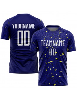 Best Pro Custom Navy White-Gold Sublimation Soccer Uniform Jersey