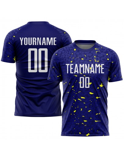 Best Pro Custom Navy White-Gold Sublimation Soccer Uniform Jersey