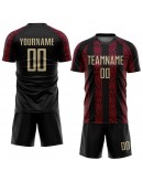 Best Pro Custom Black Vegas Gold-Red Sublimation Soccer Uniform Jersey