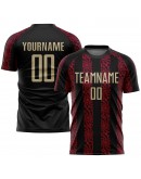 Best Pro Custom Black Vegas Gold-Red Sublimation Soccer Uniform Jersey