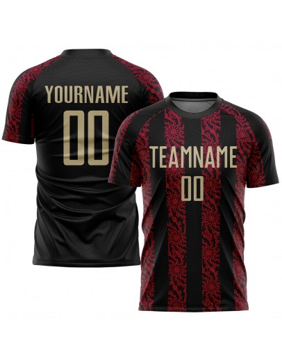 Best Pro Custom Black Vegas Gold-Red Sublimation Soccer Uniform Jersey