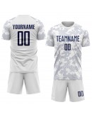 Best Pro Custom White Navy Sublimation Soccer Uniform Jersey