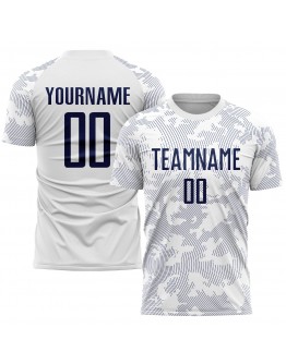 Best Pro Custom White Navy Sublimation Soccer Uniform Jersey