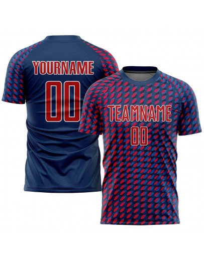 Best Pro Custom Navy Red-White Sublimation Soccer Uniform Jersey