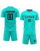 Best Pro Custom Teal Black Sublimation Soccer Uniform Jersey