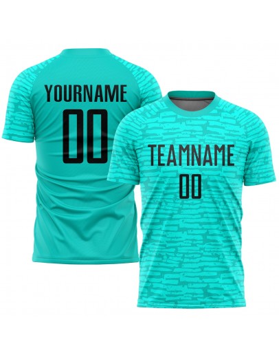 Best Pro Custom Teal Black Sublimation Soccer Uniform Jersey