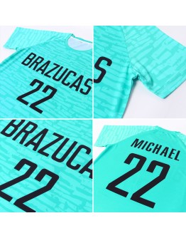 Best Pro Custom Teal Black Sublimation Soccer Uniform Jersey