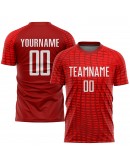 Best Pro Custom Red White Sublimation Soccer Uniform Jersey