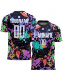 Best Pro Custom Graffiti Pattern White-Light Blue Sublimation Soccer Uniform Jersey