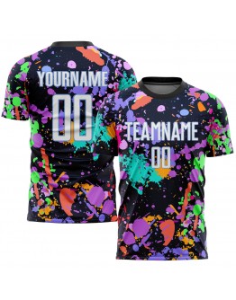 Best Pro Custom Graffiti Pattern White-Light Blue Sublimation Soccer Uniform Jersey