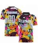 Best Pro Custom Graffiti Pattern White-Light Blue Sublimation Soccer Uniform Jersey