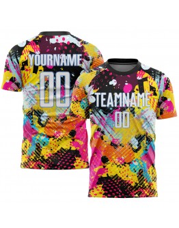 Best Pro Custom Graffiti Pattern White-Light Blue Sublimation Soccer Uniform Jersey