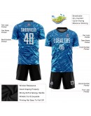 Best Pro Custom Royal White-Light Blue Sublimation Soccer Uniform Jersey