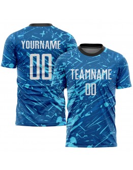 Best Pro Custom Royal White-Light Blue Sublimation Soccer Uniform Jersey