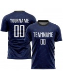 Best Pro Custom Navy White-Black Sublimation Soccer Uniform Jersey