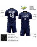 Best Pro Custom Navy White-Black Sublimation Soccer Uniform Jersey