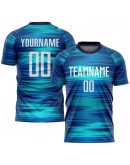 Best Pro Custom Light Blue White-Black Sublimation Soccer Uniform Jersey