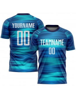 Best Pro Custom Light Blue White-Black Sublimation Soccer Uniform Jersey