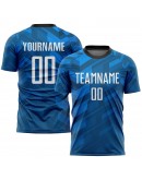 Best Pro Custom Light Blue White-Black Sublimation Soccer Uniform Jersey