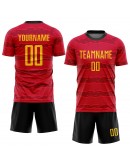 Best Pro Custom Red Gold-Black Sublimation Soccer Uniform Jersey